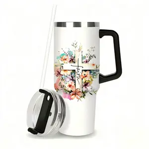 Christian Gifts for Women Tumbler 40oz With Handle & Straw - Faith Gift Bible Spiritual Woman- Encouragement Inspirational for Women - Religious Birthday, Christmas Gift for Mom, Sister, Daughter, Friends