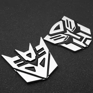 Transformers Logo Car Sticker 3D Car Modified Limited Edition Style Emblem Car Body Trim Sticker Interior Metal Car Sticker Auto Accessories Car Universal