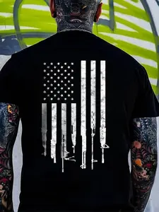 Tactical Flag Hoodie & T Shirt – Distressed American Flag with Rifles – Renolab Streetwear