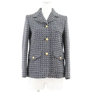 Pre-owned GUCCI Wool Small Leather Goods GG Jacquard Blend Jacket
