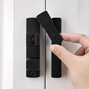 Black 180 Degree Barn Door Lock,Flip Gate Latches,Zinc Alloy Door Lock,Protect Privacy,for Barn Door,Cabinets,Windows,,