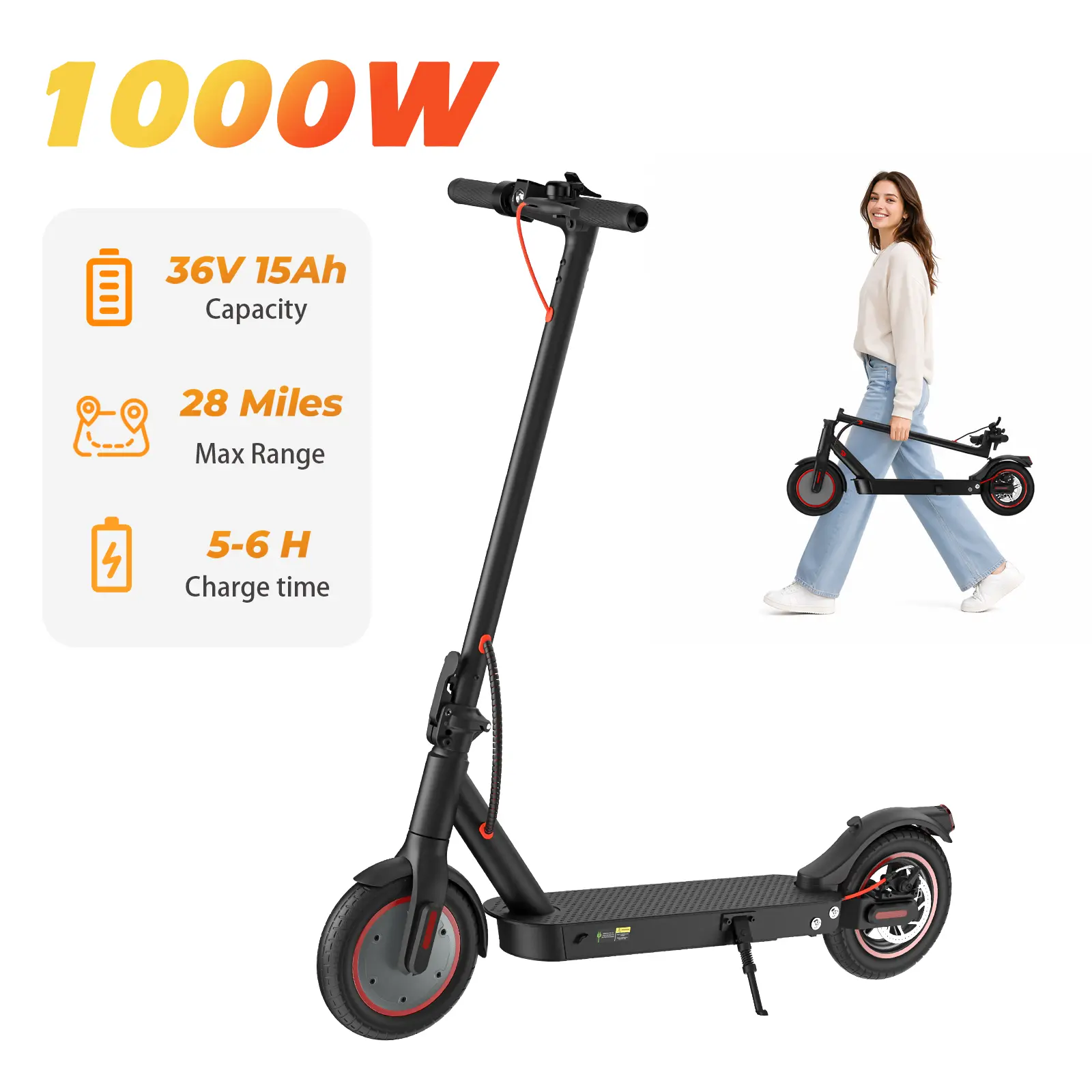 J3 Max - 1000W | 36V 15Ah | 10 Inch | 25 Mph