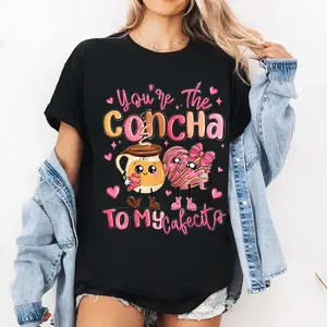 You Are The Concha To My Cafecito Funny Mexican Valentines T-Shirt
