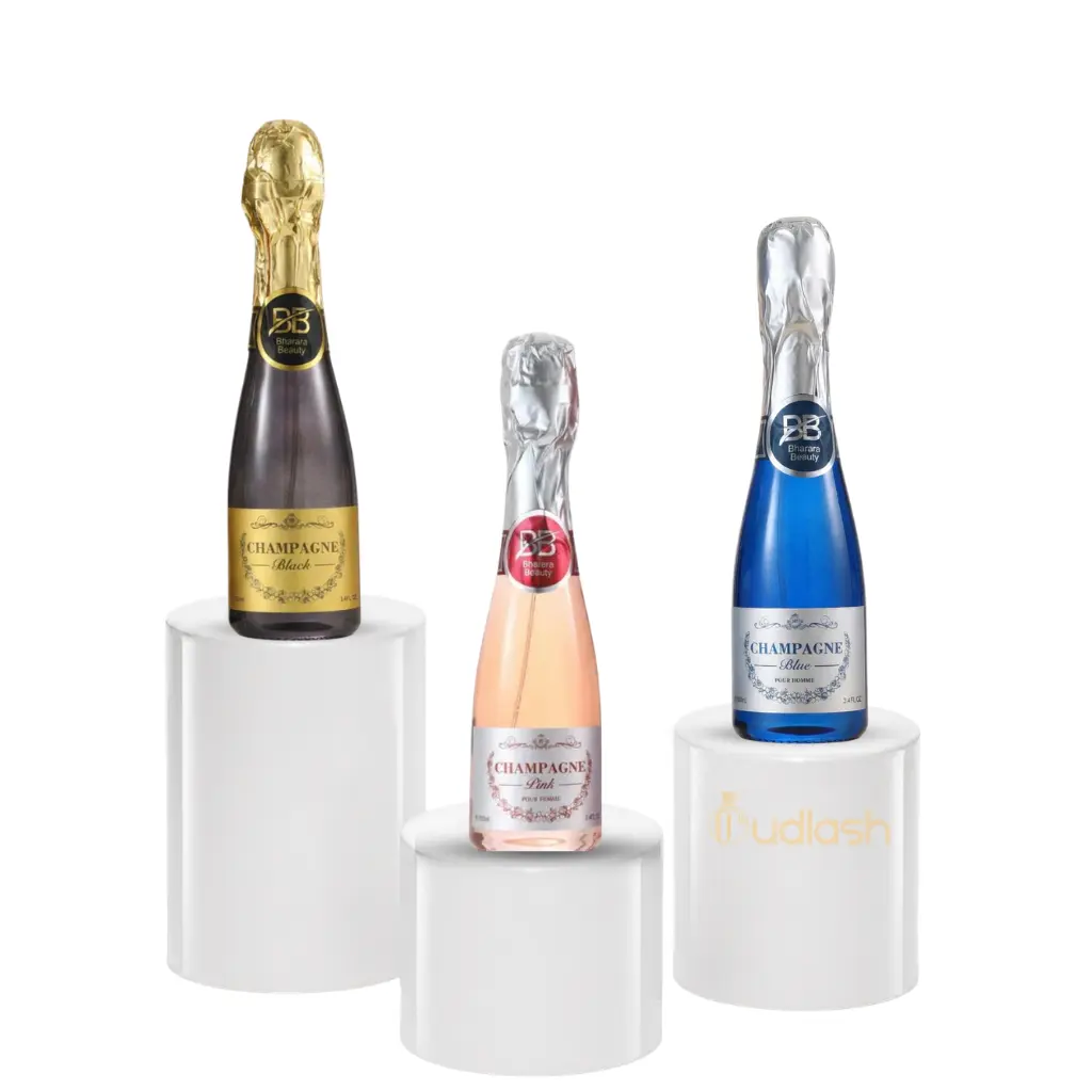 Oudlash Bundle | Bharara | Champagne | Pink + Blue + Black | Unisex Fragrance | 100 ML 3.4 OZ | Eau De Parfum | Jasmine - Rose & Marine