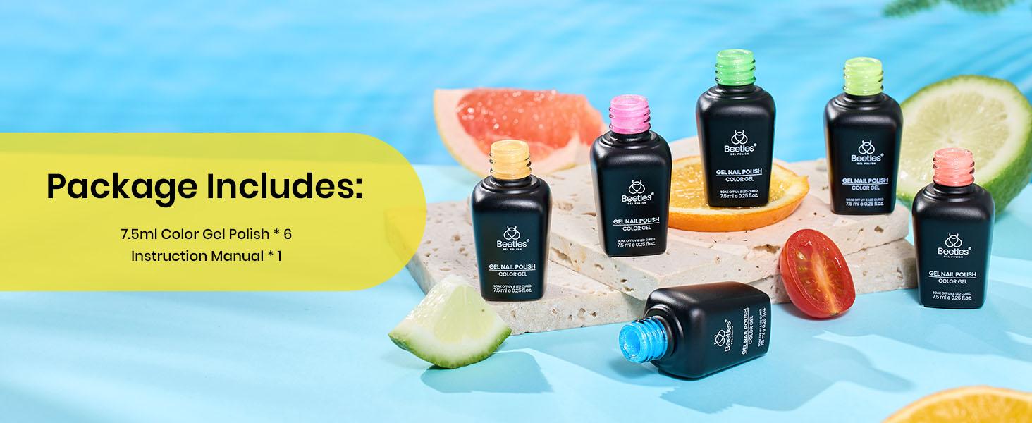 Beetles Glitter Neon Gel Nail Polish Set, 6 Colors Summer Sparkling Water Shimmer Blue Green Pink Orange Glitter Neon Gel Polish Soak Off Nail Art Design Salon Home Manicure Gift for Girls Women Beetles Glitter Neon Gel Nail Polish Set, 6 Colors Summer Sparkling Water Shimmer Blue Green Pink Orange Glitter Neon Gel Polish Soak Off Nail Art Design Salon Home Manicure Gift for Girls Women