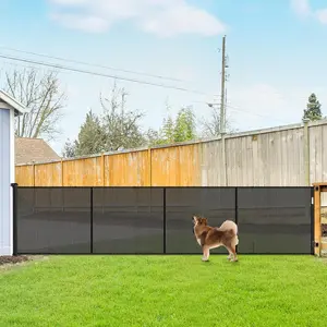 Dog Gate Reinforced 42" Tall Retractable 155" Extra Long Retractable Baby Gate with Support Rods - Prevent Crawling Under, Indoor/Outdoor Retractable Gate Extra Tall Baby Gate Retractable Fence/Black