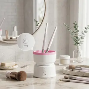 Automatic Makeup Brush Cleaner Machine – Portable Electric Cosmetic Brush Washing & Fast Drying Tool for Deep Cleaning Beauty Brushes at Home or Travel