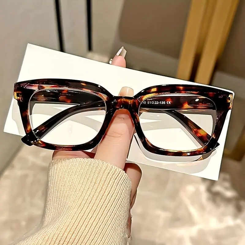 Vintage Anti- Light Reading Glasses, Unisex Spring Hinge Eyeglasses for Work, Daily Clothing Decor, Perfect for Student Daily Use, Square Frame Eyeglasses, Trendy Square Frame, Square Frame Eyewear