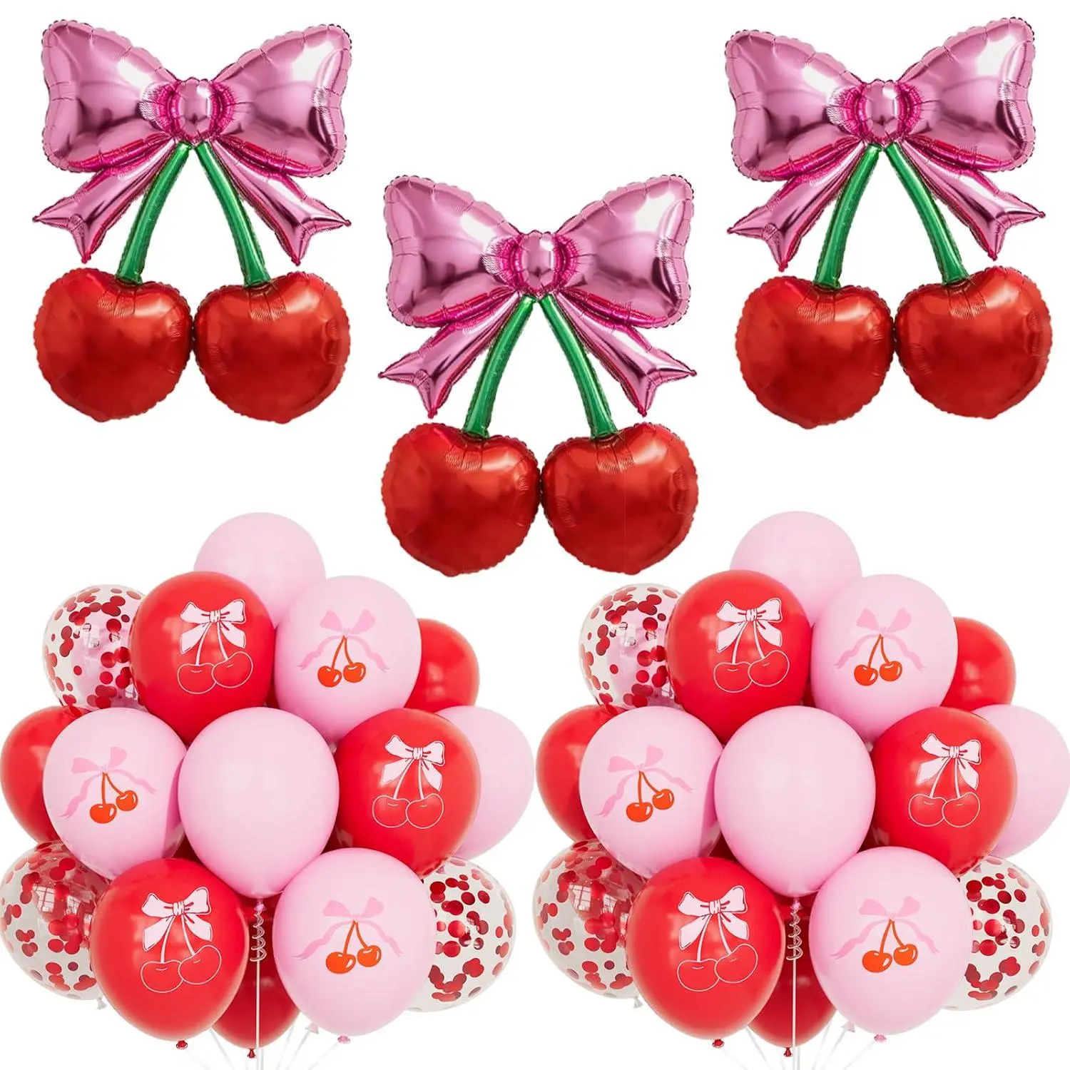 Cherry Balloons, Pink Red Cherry Foil Balloons, Cherry Party Decorations For Birthday, Baby Shower, She’S The Cherry On Top Theme