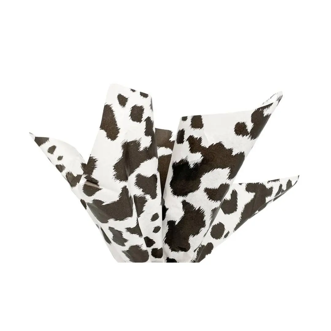 Black Cowhide Print Tissue Paper (Pack of 6)