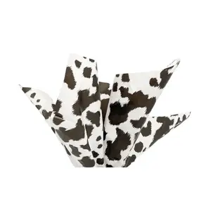 Black Cowhide Print Tissue Paper (Pack of 6)