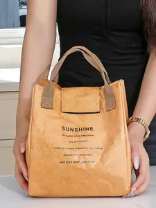 2026 New Office Lunch Box Bag, Anti-Grease Oil-Proof Dupont Paper Lunch Bag, Insulated Food Storage Pouch, Portable Meal Container