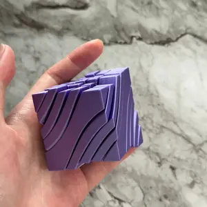 3D Printed Transforming Mechanical Cube | Cool Y2K Aesthetic Desk Accessory | Futuristic Geometric Stress Relief Ornament Gift for Techies
