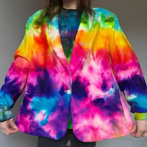 24W 3X Blazer Suit Rainbow Jacket w one button closure