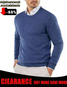 COOFANDY Fall Outfits Luigi Limited Time Clearance Men's Crew Neck Sweater Slim Fit Lightweight Sweatshirts Knitted Pullover gift christmas Jeans Long (Only the crew neck sweater is for sale)