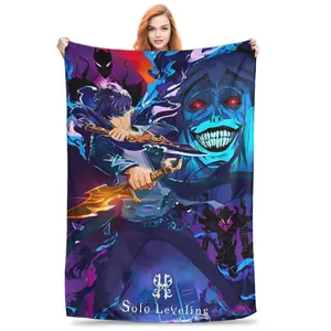 Solo Leveling Premium Flannel Blanket 200x150cm Large Ultra Soft Warmth Multi Scene Home Hotel Sofa Bedding Compact Storage Perfect Anime Gift For True Fans