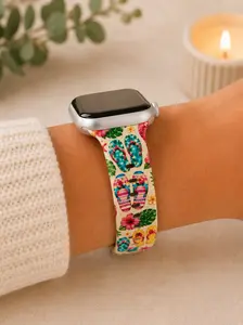 Tropical Flip Flop Watch Band | Summer Beach Watch Strap | Bright Floral Vacation Watch Band