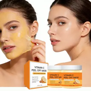 120g Vitamin C Peel-off Mask | Turmeric Face Mask & Kojic Acid Natural Ingredients | Deep Pore Cleansing | Gentle Acne-prone Skin Care | Brightens Complexion & Hydrates | Suitable for All Skin Types | Hydrating Formula