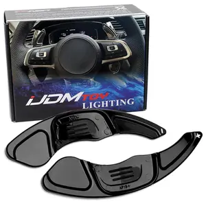 iJDMTOY Gloss Black Finish Large Paddle Extensions For Volkswagen MK7 MK7.5 GTI/Golf/Golf-R