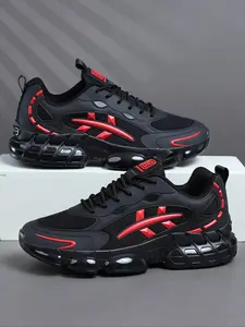 High-Quality Men's Casual Shoes, Comfortable Sporty Outdoor Shoes, Patchwork Design, PU Leather Upper, PVC Sole, All Seasons, Medium Width