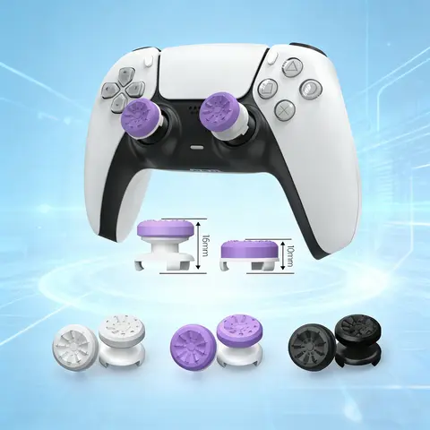 Professional Thumbstick Grips for Playstation 4 (PS4), Playstation 5 (PS5), Xbox Series X/S, Xbox One, Xbox One X/S Controller| 1 High-Rise, 1 Mid-Rise, Performance Grips for Playstation 5 / Xbox, (Not including Controller), Game, Accessories
