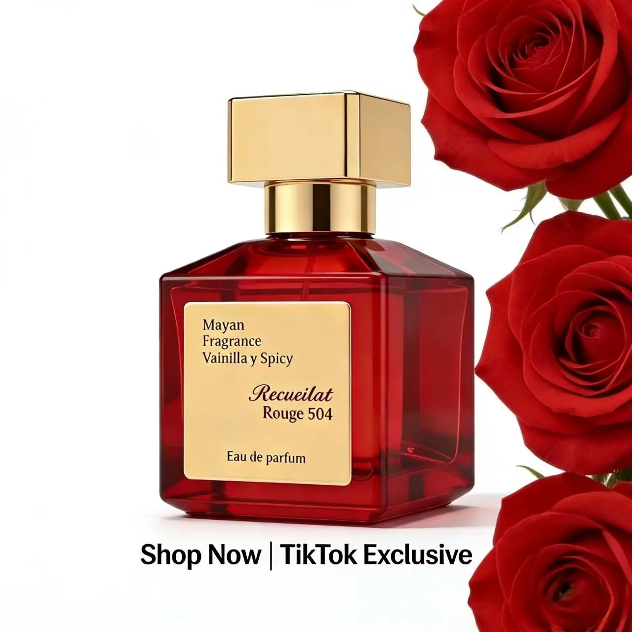 Rouge 540 Style? – Mayan Fragrance Recueilat Rouge 504 Eau de Parfum EDP | Vanilla & Pink Pepper Spicy Floral Scent | TikTok Exclusive Viral Fragrance 2026 | Affordable Luxury Alternative to Designer Perfume Floral Rose Fragrance