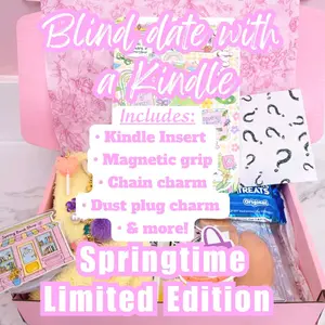 Springtime Limited Edition Blind Date with a Kindle Box Bundle | Includes Holographic Insert, Magnetic Grip, Dust Plug Charm, Hanging Chain Charm & More