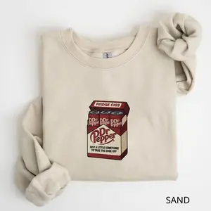 Embroidered Red Soda Cig Pack Sweatshirt, Soda Patch Shirt, Fridge Cigs Parody Embroidered Shirt, Cute Meme Gift For Him Her