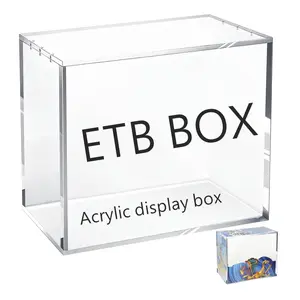 Etb Protection Box Acrylic Stackable, 5mm Ultra-Thick Magnetic Lid, Easy Top Loading, Compatible with Elite Trainer Box, Trade Card Box