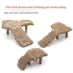 Resin turtle basking platform, climbing platform, turtle platform, tree stump hideaway, basking platform for landscaping, resin faux stone turtle basking platform