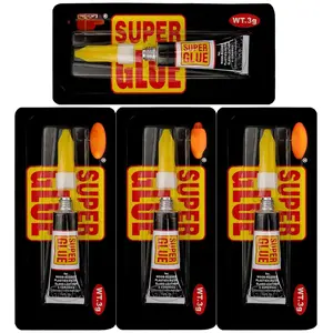 4 Pack Super Glue  Purpose, Fastest & Toughest Adhesive 3g Instant Repair Unbreakable Bond,  Superglue Liquid for Hard Plastic, Rubber, Metal, Leather, Ceramics, , DIY Craft