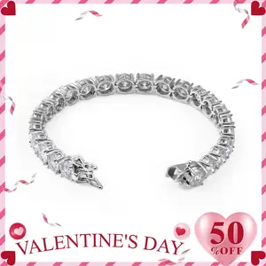 Golden Tennis Bracelet VVS D Color Synthetic Moissanite Silver Tennis Chain Birthday Anniversary Mother's Day Christmas Gifts for Men Women With Giftbox