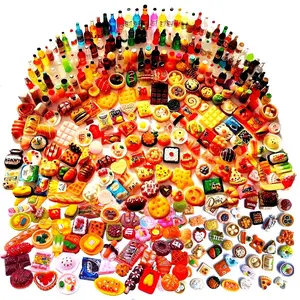 40pcs/Mini Drink Bottle Toys Mixed Style Resin Food Dolls Kitchen Pretend Play Miniature Cooking Set Mini Food Dolls Diy Accessories For Adults And Teens - Random Styles