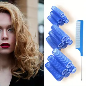 18 Piece Self Grip Small Hair Curlers DIY Curly Hairstyle Hair Rollers Tools Air Bangs Curling Iron Heatless Rollers Hair Curlers Fashion Accessories
