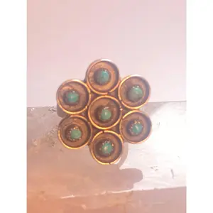 Turquoise ring size 6.50 Zuni flower southwest sterling silver women girls