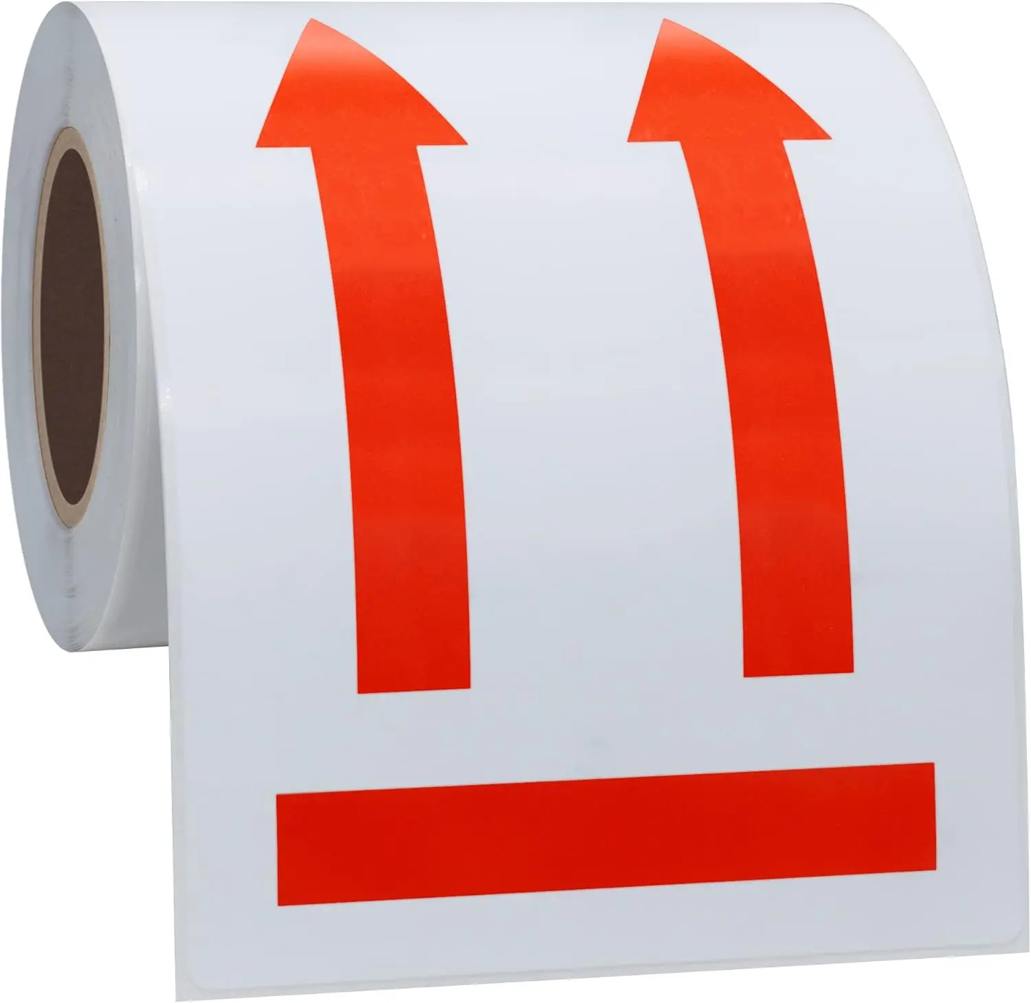 3x3in High Contrast Red Arrows This Side Up Tear and Peel Shipping Labels, FSC-Certified Paper with Good Adhesion, 100 Stickers Per Roll, Secure Placement for Handle with Care Packing (Tear the Fragile Sticker Off Compatible, Office Stationery Supplies)