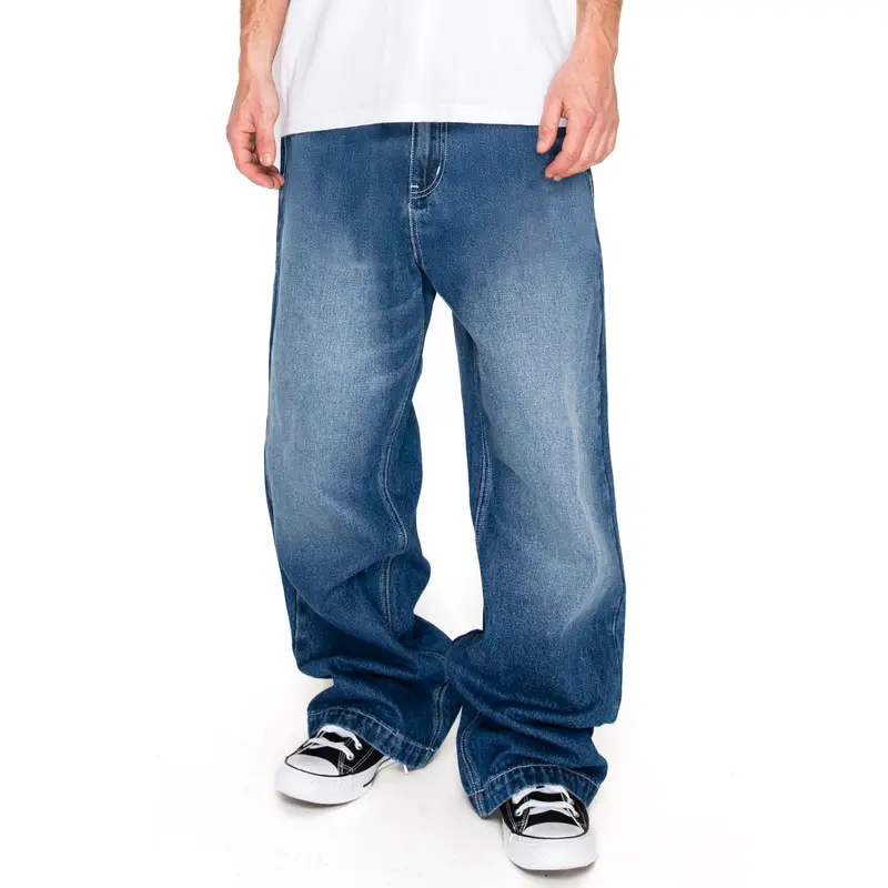 VICTORIOUS TITAN Ultra Baggy Y2K Wide-Leg Denim Jeans - Oversized Back Pockets, 100% Heavyweight Cotton