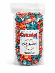 Cranial Frost Gourmet Popcorn (Cherry & Blue Raspberry Flavor) Brain Freezing Fun 8oz Bag - Gluten Free & Crunchy Snack