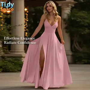 2026 Spring New Women's Clothing, European and American Cross border Strap Skirt, Fashionable and Sexy Split Solid Color DressRAIMENTRY