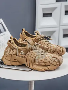 Men's Thick Sole Sport Shoes, Style Fashion Dad Sneakers, Colorblock, Size 39-46, All Seasons Outdoor Walking, Comfortable One-Step, Sports Shoes