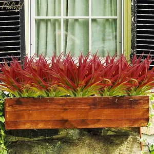 12Pcs Artificial Grass Fake Plants 17.3in Outdoor Plants UV Resistant Greenery Stems Fake Grass Fake Plant Decoration for Home Window Garden Office Patio Pathway Front Porch Christmas Décor