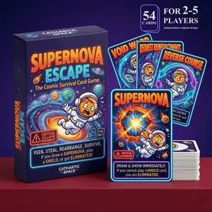Supernova Escape Party Board Game, 50 Beautiful Space Survival Cards, Adult Icebreaker, Fast-Paced Fun, Perfect for Family Dinners and Friends