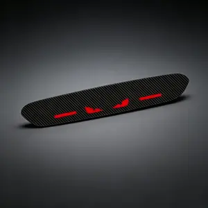 High-Position Car Brake Light Sticker – Durable PET Carbon Fiber Look, Front-Paste Design, Logo-Addable Automotive Accessory for Vehicle Safety, Style & Exterior Upgrade