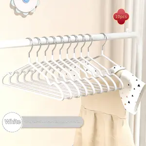 10pcs Baby Clothes Hangers, Durable Non-Slip Clothing Rack, Bathroom Bedroom Closet Dorm Home Storage Organizer