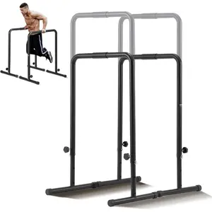 VEVOR Dip Bars, 440 lbs Capacity, Heave Duty Dip Stand Station with Adjustable Height, Fitness Workout Dip Bar Station Stabilizer Parallette Push Up Stand, Parallel Bars for Strength Training Home GymVEVOR Super Brand Day