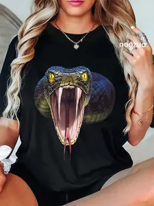 100% Cotton Unisex Scary Black Mamba Snake Halloween Costume Gift T-Shirt
