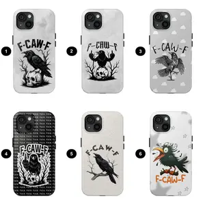 Black Crow Phone Case, F-CAW-F Funny Black Bird Phone Accessories, Funny Meme