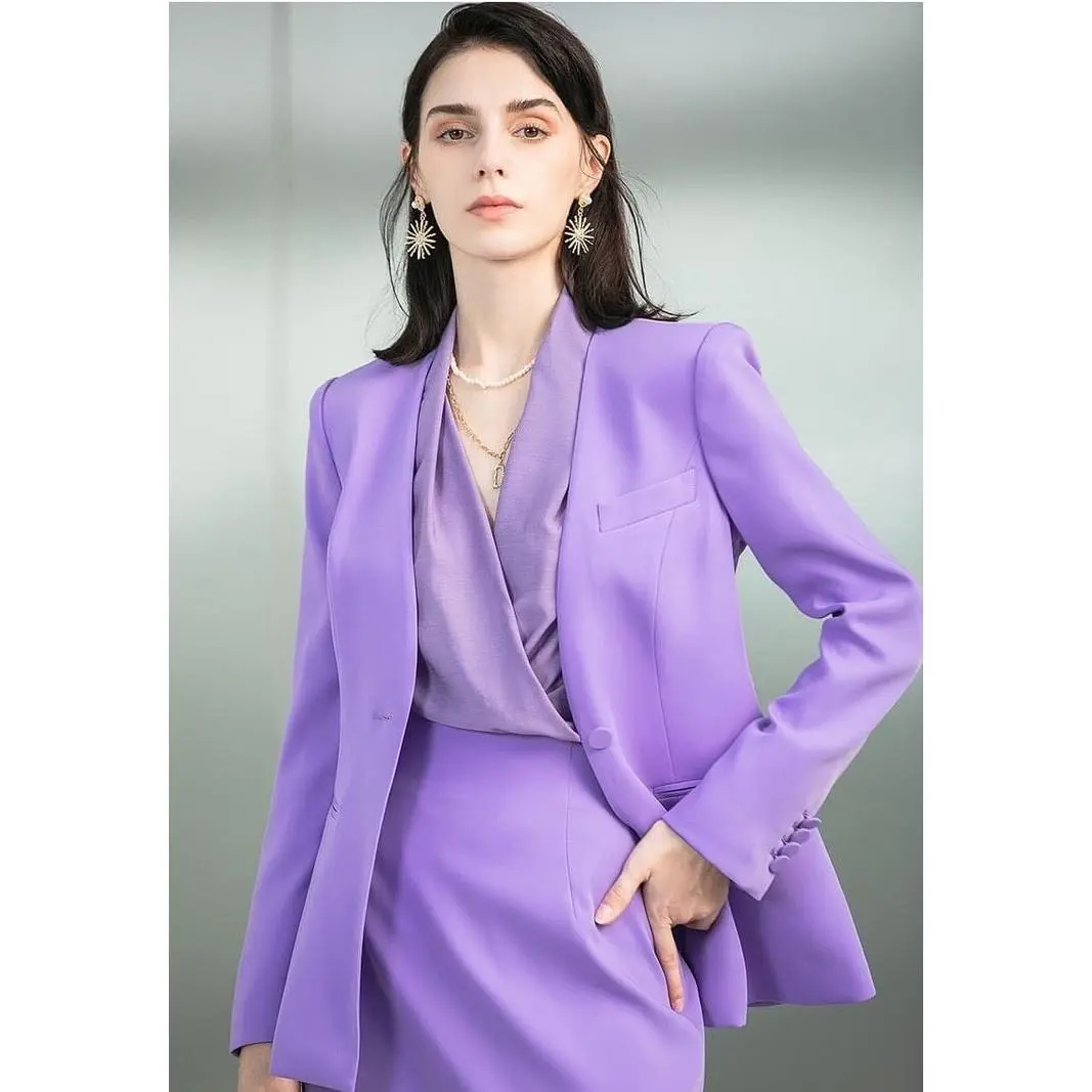 Lavender Three Piece Skirt Suit Set