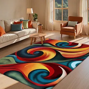 Abstract Swirl Pattern Floor Mat, Non-slip Soft Floor Carpet, Decorative Area Rug, Universal Large Rug for Home Living Room Bedroom Coffee Shop, Abstract Area Rugs