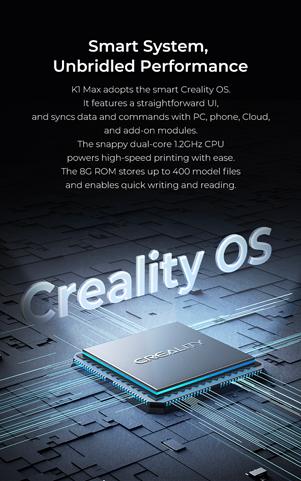 Creality K1 Max AI Fast 3D Printer with Al-assisted Carefree Printing, 600mm/s Printing Speed, 300x300x300mm Large Build Volume